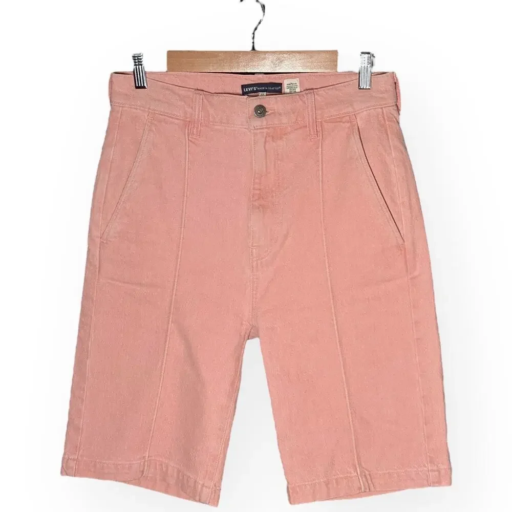 LEVI'S Riviera Shorts Bermuda Shorts Twill Rose Pink Relaxed Mid Rise Stretch